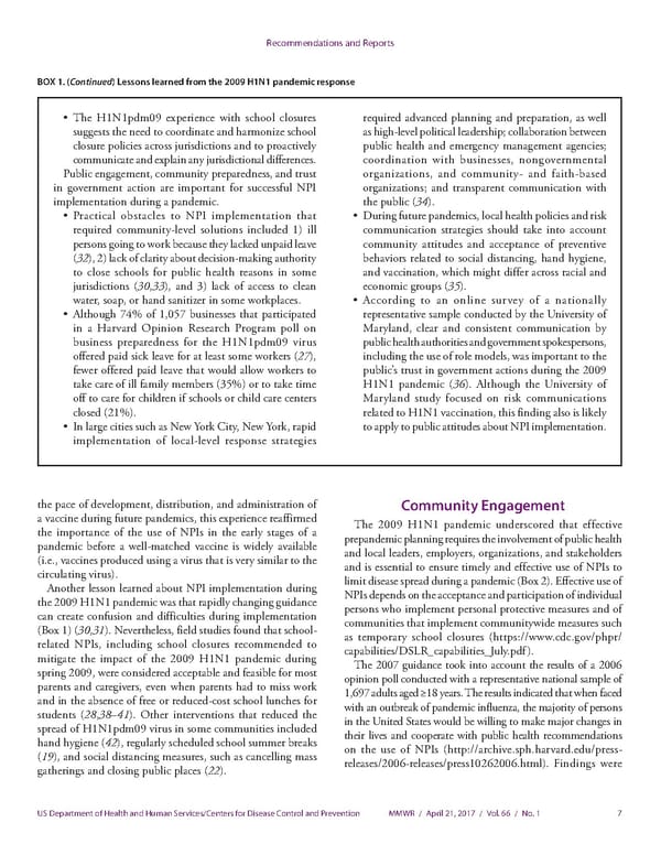 Community Mitigation Guidelines to Prevent Pandemic Influenza - Page 9