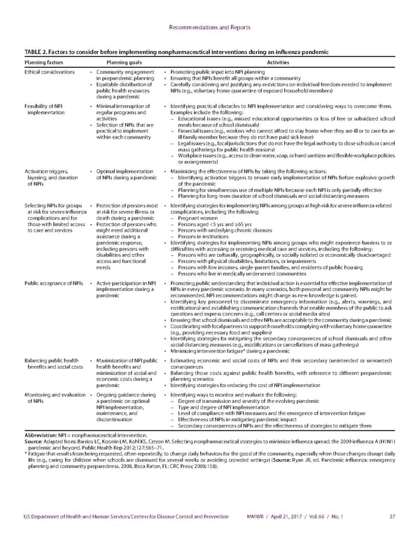 Community Mitigation Guidelines to Prevent Pandemic Influenza - Page 29