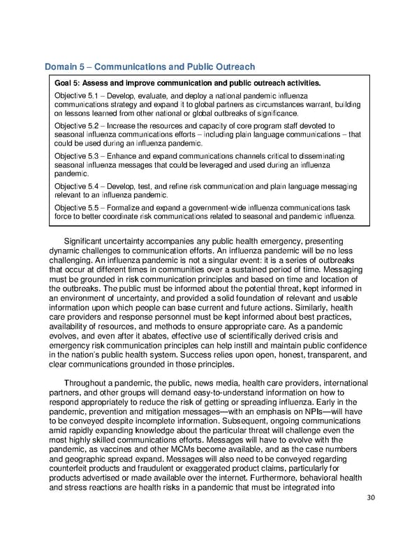 Pandemic Influenza Plan - Page 30