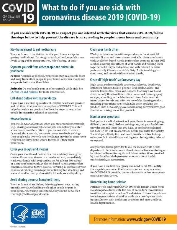 What To Do If You Are Sick With Coronavirus? INFOGRAPHIC - Page 1