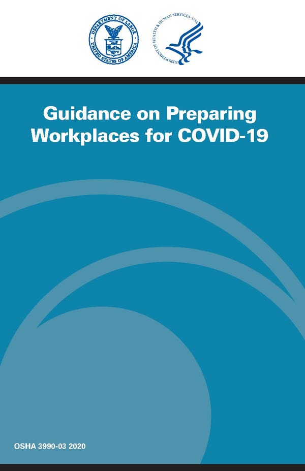 Guidance on Preparing Workplaces for COVID-19
 - Page 1