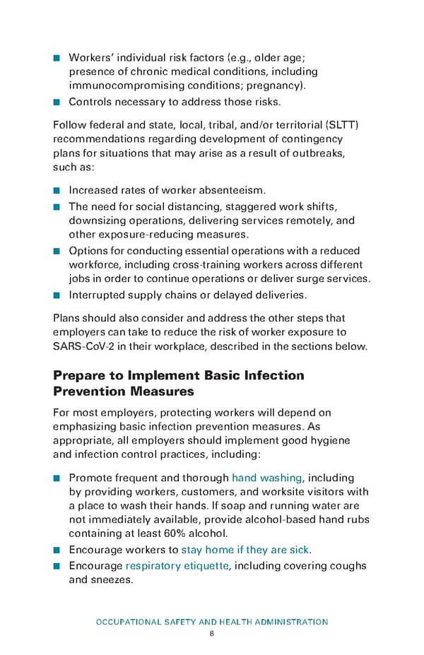 Guidance on Preparing Workplaces for COVID-19
 - Page 10