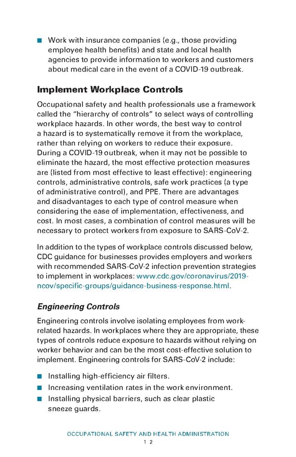 Guidance on Preparing Workplaces for COVID-19
 - Page 14