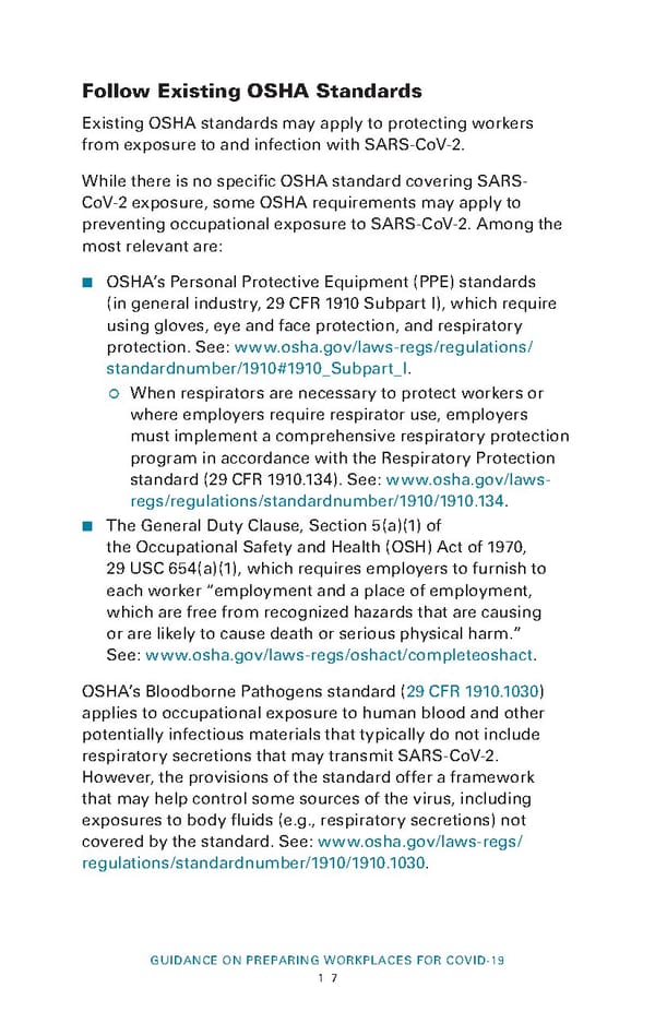 Guidance on Preparing Workplaces for COVID-19
 - Page 19