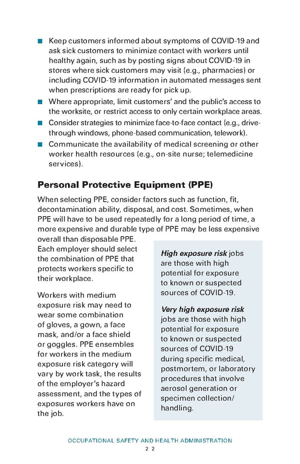 Guidance on Preparing Workplaces for COVID-19
 - Page 24