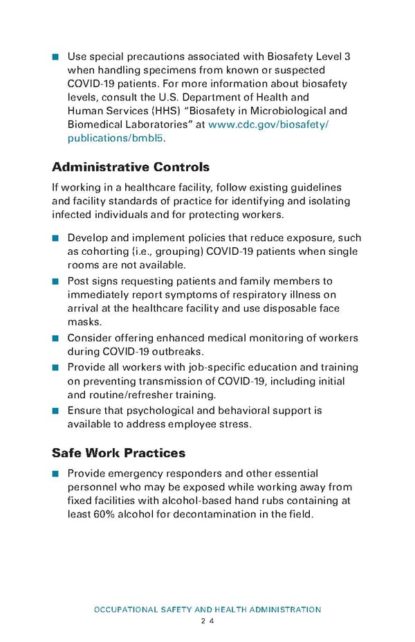 Guidance on Preparing Workplaces for COVID-19
 - Page 26